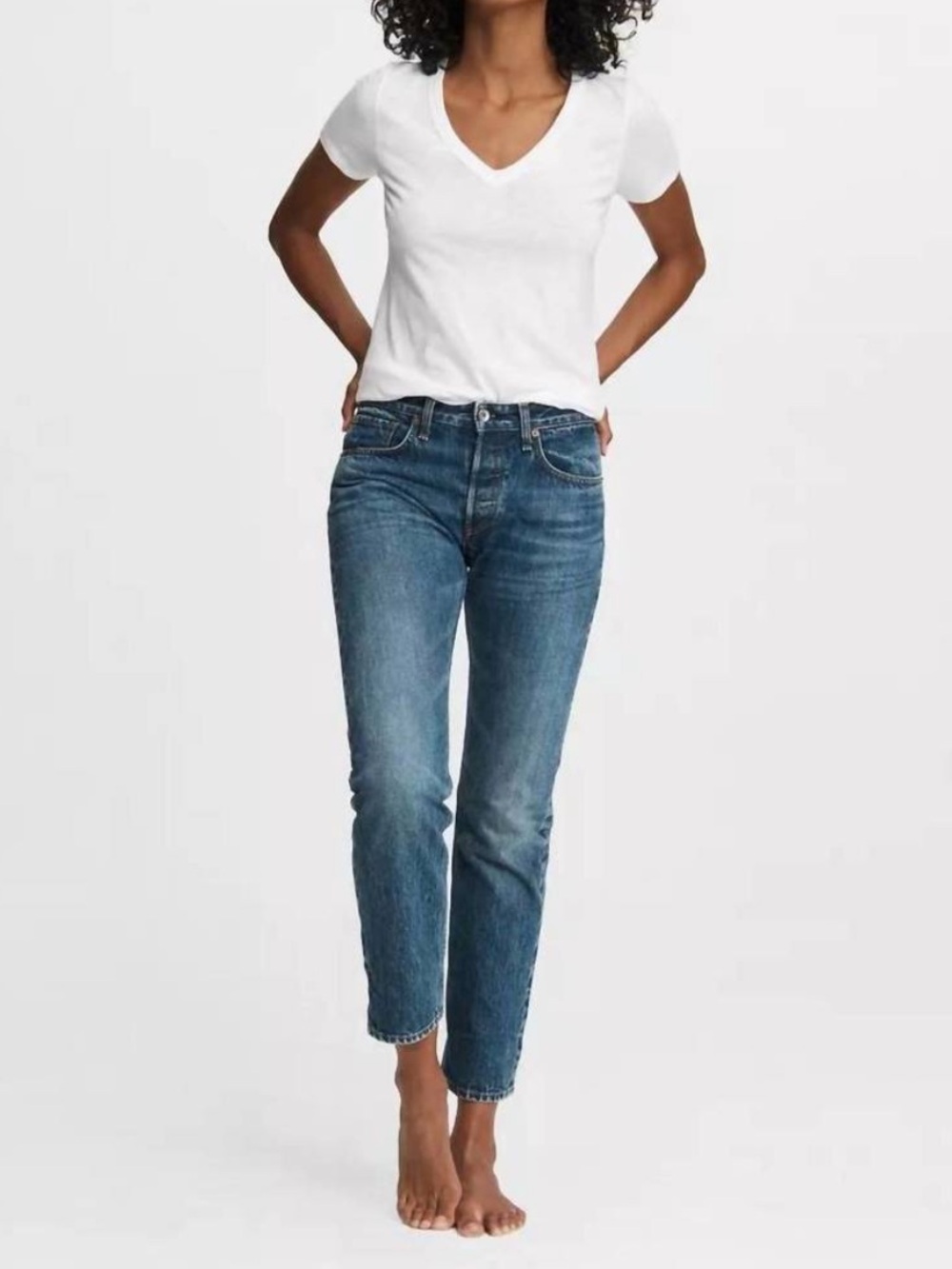 rag & bone || Rosa Mid-rise Boyfriend Jeans in Washington Wash Mid Blue 26